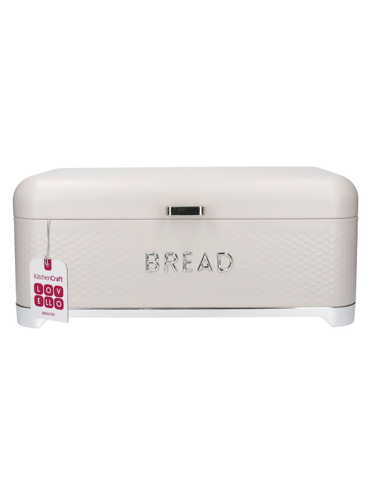 Kitchencraft Cream Textured Bread Bin Sleek Storage - Image 6 of 6