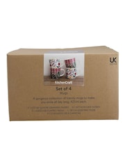Kitchencraft Set 4 eksotičnih cvetličnih vzorčastih keramičnih skodelic - Slika 6 iz 6