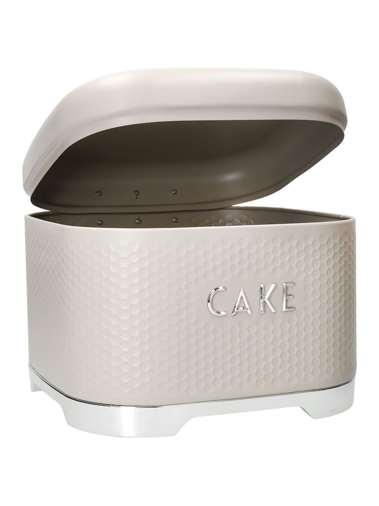 Kitchencraft Cream Textured Square Cake Tin Durable Storage - Image 5 of 5