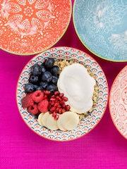 Kitchencraft Set of 4 Patterned Colourful Ceramic Cereal Bowls - صورة 2 من 4