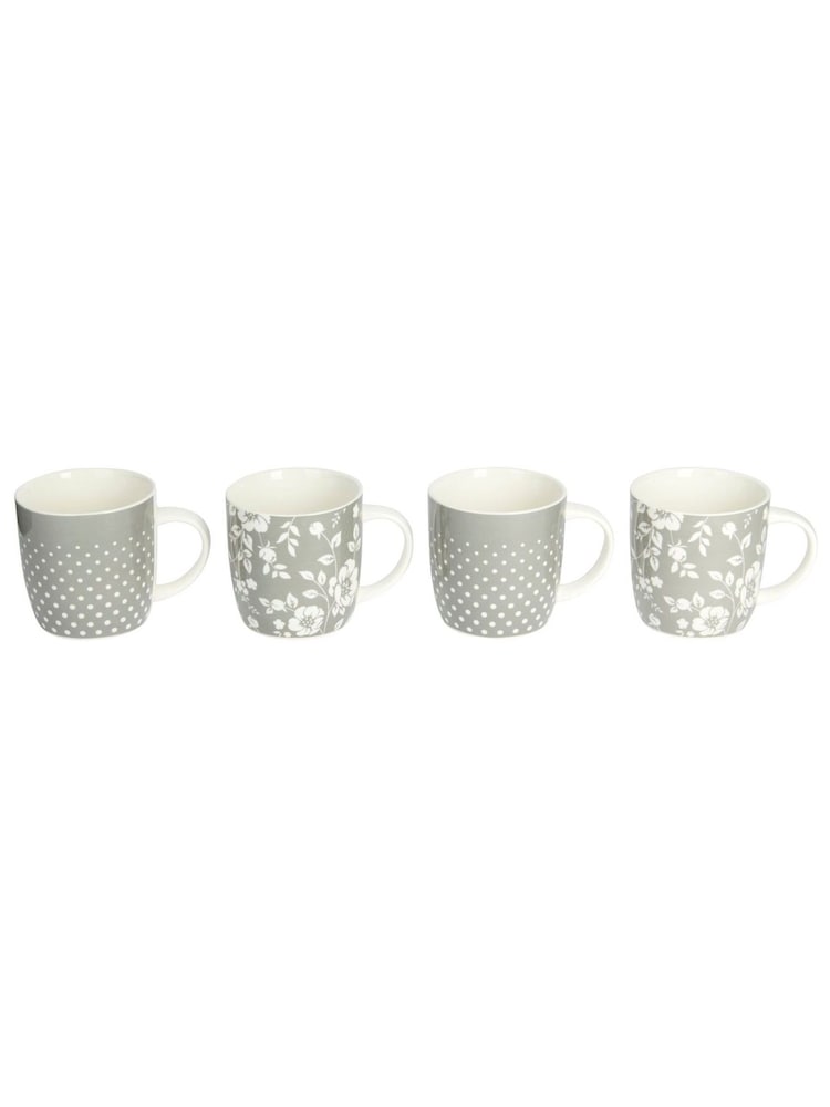 Kitchencraft Ensemble de 4 tasses en céramique Floral à pois - Image 5 of 6