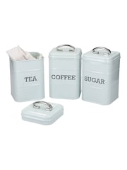 Kitchencraft Blue Metal Coffee Sugar and Tea Canisters - Image 3 of 4