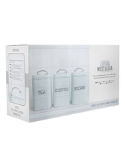 Kitchencraft Blue Metal Coffee Sugar and Tea Canisters - Image 4 of 4