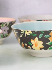 Kitchencraft Set of 4 Patterned Floral Ceramic Cereal Bowls - صورة 3 من 5