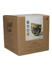 Kitchencraft Set of 4 Patterned Floral Ceramic Cereal Bowls - صورة 5 من 5