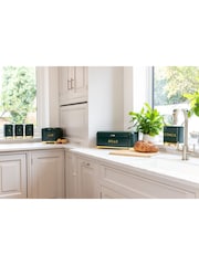 Kitchencraft Green Textured Geometric Tea Coffee Sugar Canisters Set - Image 5 of 6