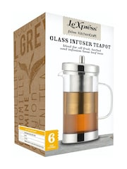 Kitchencraft Clear Stainless Steel Glass Infuser Teapot Durable - Image 3 of 3