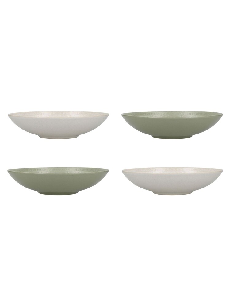 Kitchencraft Set of 4 Green Stoneware Pasta Bowls - Image 3 of 5