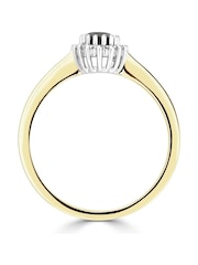 The Diamond Store 9K Gold Sapphire 6 x 4mm And Diamond Ring - Image 3 of 6