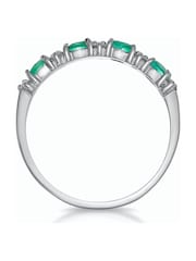 The Diamond Store 9K White Gold Green Emerald 0.60ct And Diamond Ring - Image 3 of 5