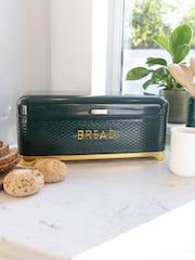 Kitchencraft Green Textured Bread Bin Modern Design - Image 1 of 6