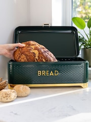 Kitchencraft Green Textured Bread Bin Modern Design - Image 2 of 6