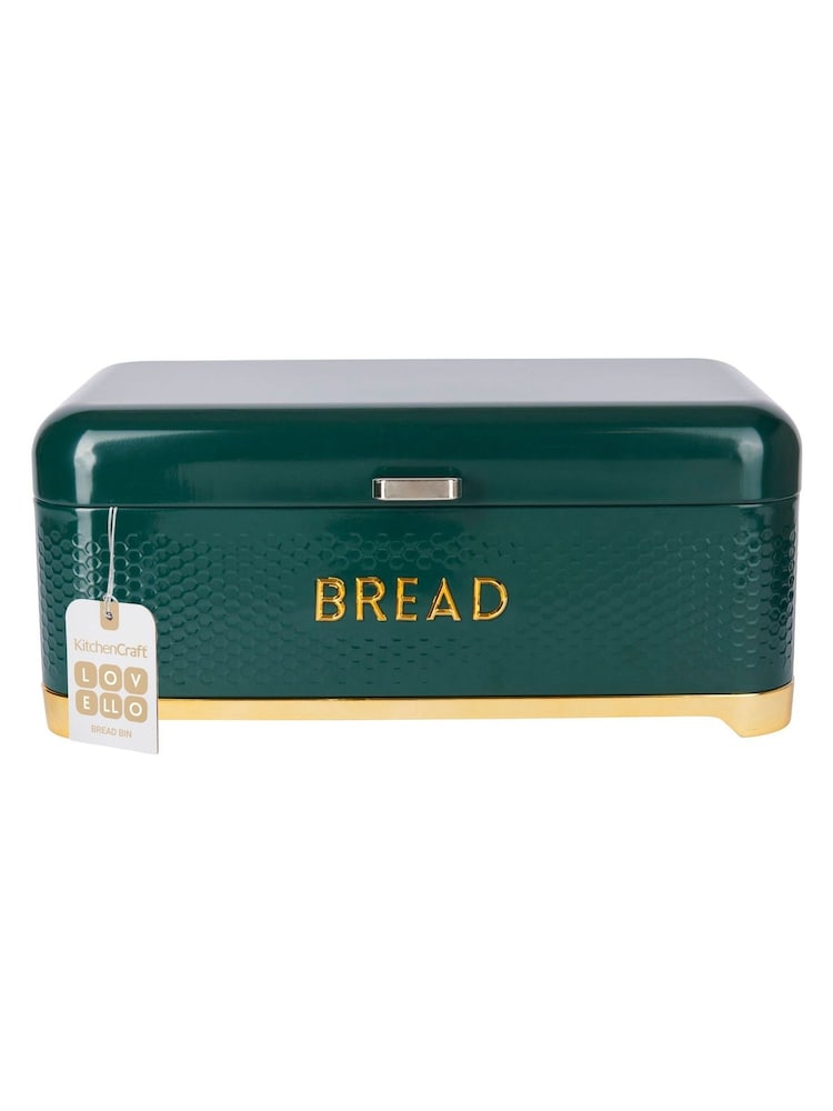 Kitchencraft Green Textured Bread Bin Modern Design - Image 6 of 6