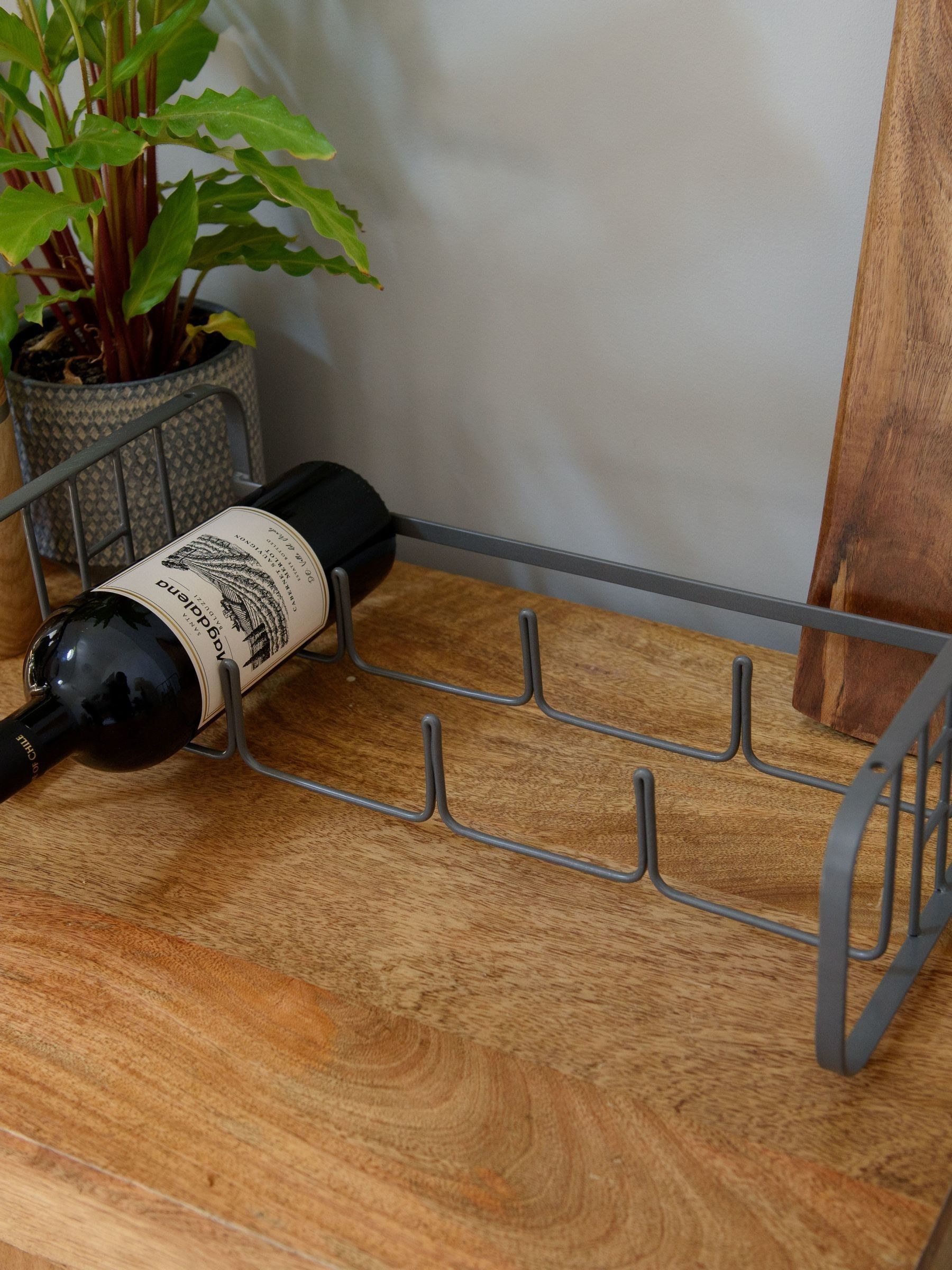 Kitchencraft Grey Vintage Style Stackable Metal Wine Rack 4-Bottle