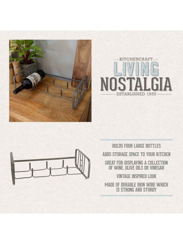 Kitchencraft Grey Vintage Style Stackable Metal Wine Rack - Image 4 of 4