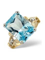 The Diamond Store 9K Yellow Gold Blue 9.35CT Topaz Ring - Image 1 of 6