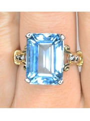 The Diamond Store 9K Yellow Gold Blue 9.35CT Topaz Ring - Image 5 of 6