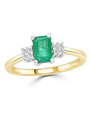 The Diamond Store 9K Gold Emerald 0.65ct And Diamond Ring - Image 1 of 6