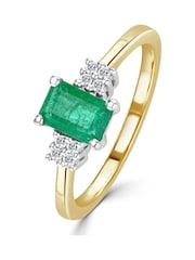 The Diamond Store 9K Gold Emerald 0.65ct And Diamond Ring - Image 3 of 6