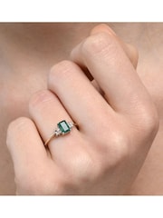 The Diamond Store 9K Gold Emerald 0.65ct And Diamond Ring - Image 5 of 6