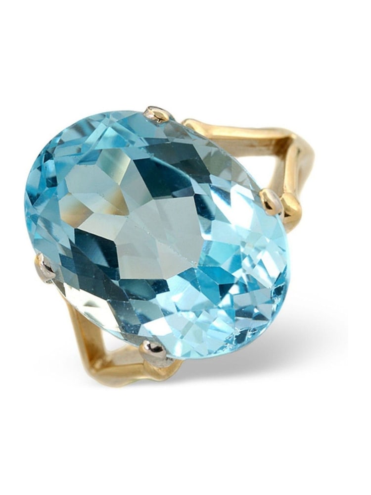 The Diamond Store 9K Yellow Gold Blue Topaz 11.70CT Ring - Image 1 of 3 The Diamond Store 9K Yellow Gold Blue Topaz 11.70CT Ring - Image 1 of 3