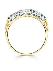 The Diamond Store 9K Gold Emerald 0.28ct And Diamond Ring - Image 4 of 6