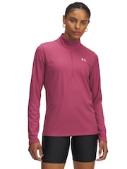Under Armour Baby Pink Tech 1/2 Zip Sweat Top - Image 1 of 3