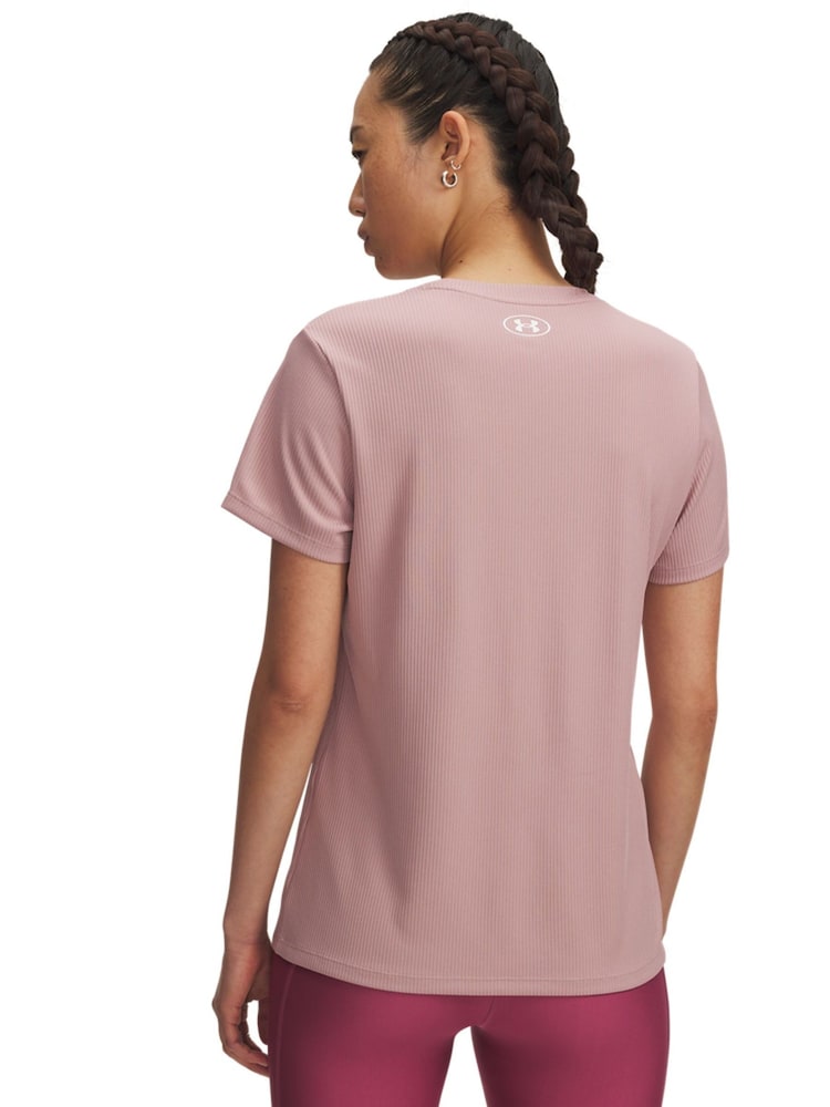 Under Armour Light Pink Tech Rib Crew Neck T-Shirt - Image 2 of 2 Under Armour Light Pink Tech Rib Crew Neck T-Shirt - Image 2 of 2