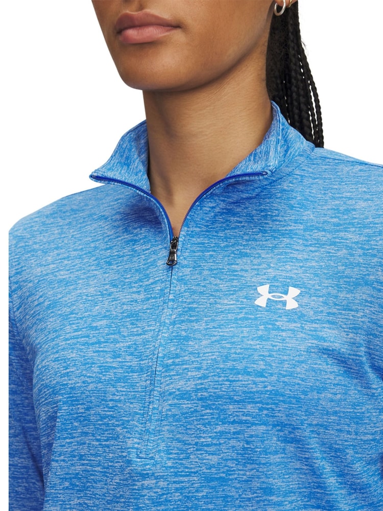 Under Armour Blue Tech Twist 1/2 Zip Sweat Top - Image 3 of 3