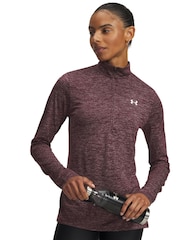 Under Armour Purple Tech Twist 1/2 Zip Sweat Top - Image 1 of 3