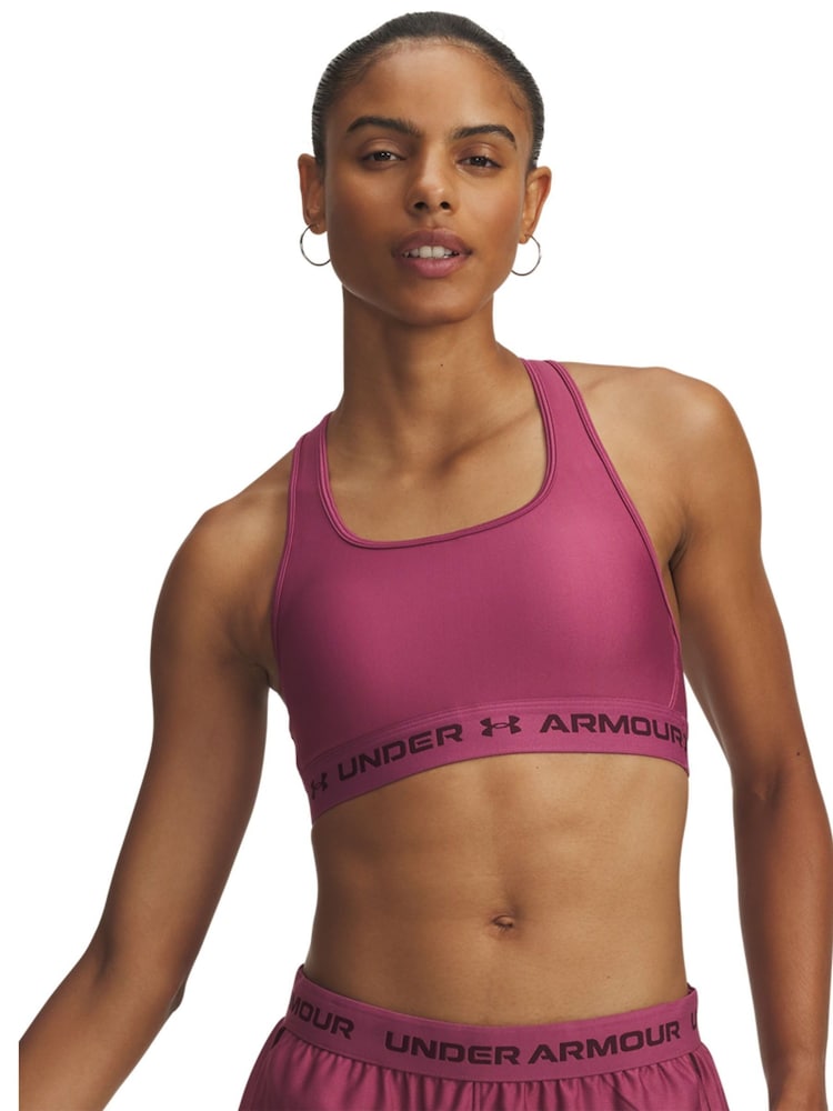 Under Armour Baby Pink Crossback Mid Support Bra - Image 1 of 2