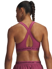 Under Armour Baby Pink Crossback Mid Support Bra - Image 2 of 2