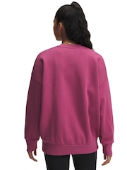 Under Armour Pink Oversize Rival Fleece Crew Sweatshirt - Image 2 of 3