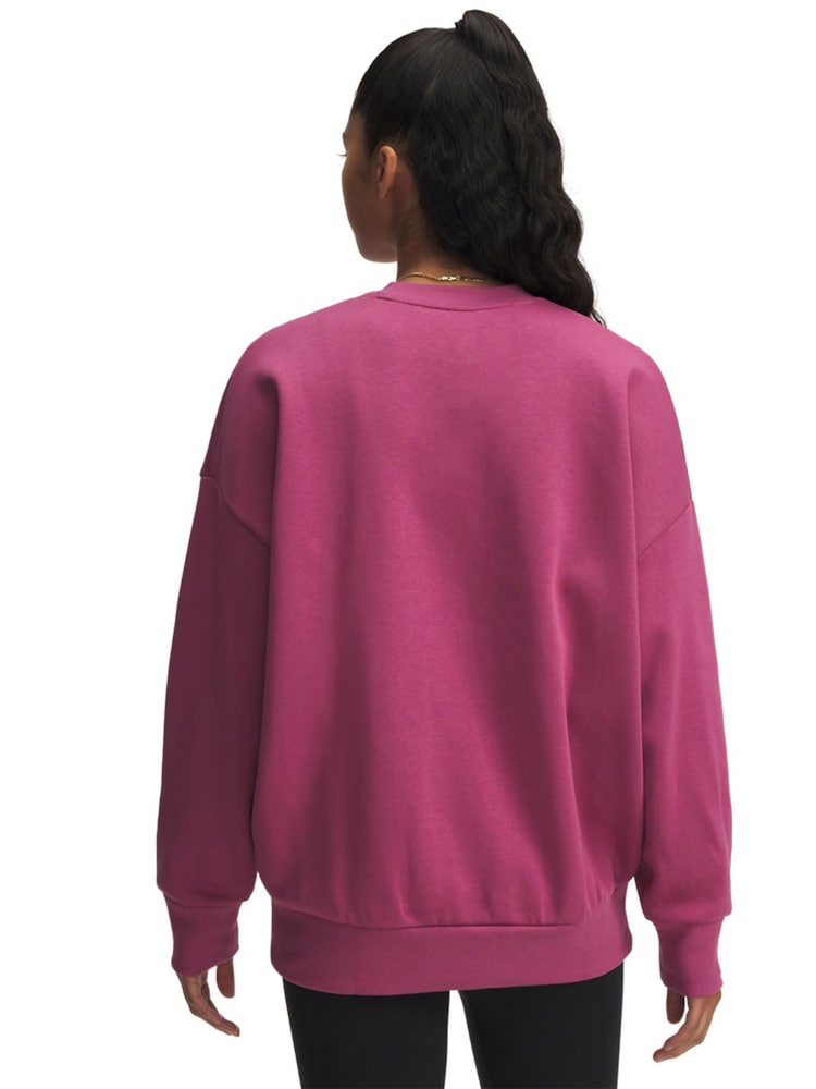 Under Armour Pink Oversize Rival Fleece Crew Sweatshirt - Image 2 of 3