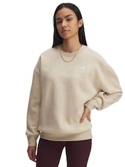 Under Armour Cream Oversized Icon Fleece Sweatshirt - Image 1 of 3