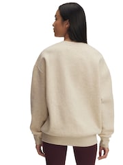 Under Armour Cream Oversized Icon Fleece Sweatshirt - Image 2 of 3