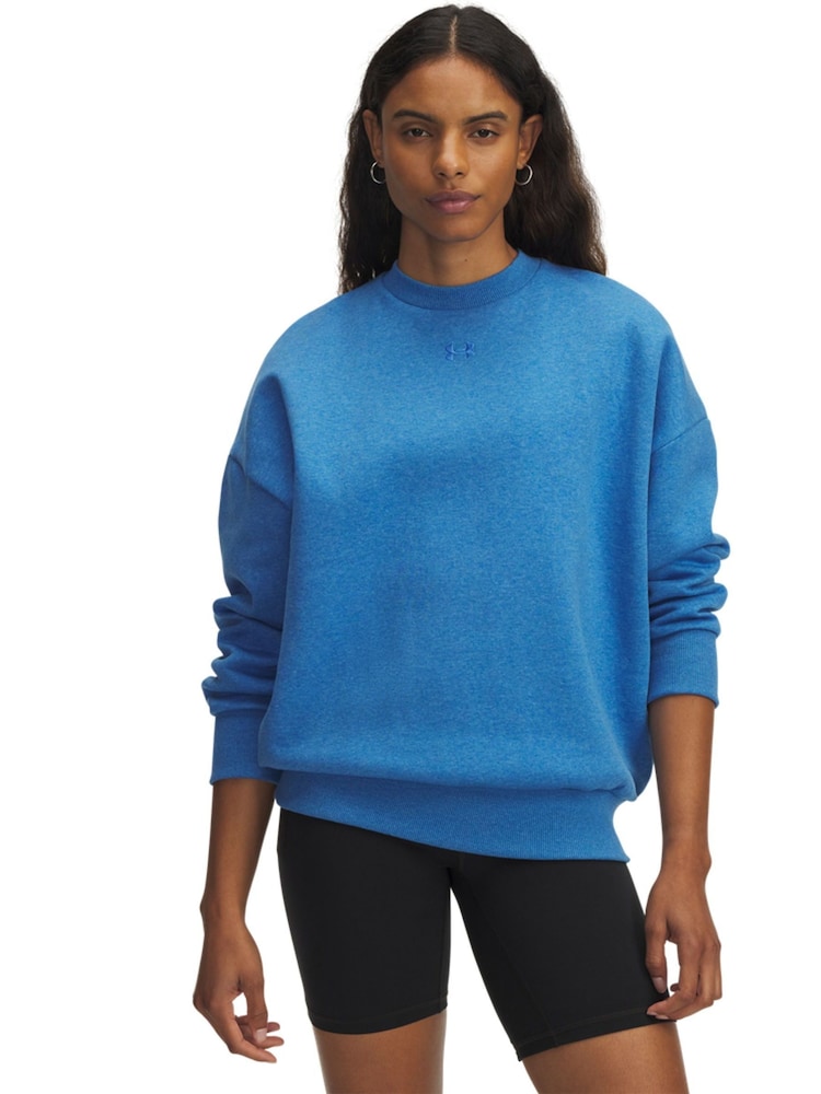 Under Armour Blue Oversized Rival Fleece Crew Sweatshirt - Image 1 of 3
