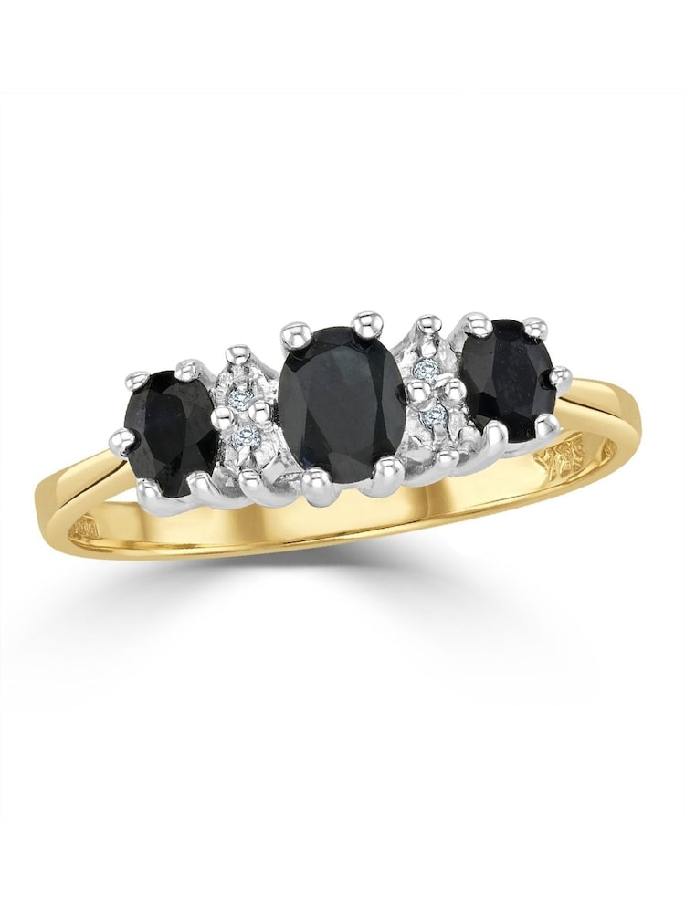 The Diamond Store 9K Gold Sapphire 1.00CT And Diamond Ring - Image 1 of 5