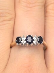 The Diamond Store 9K Gold Sapphire 1.00CT And Diamond Ring - Image 4 of 5