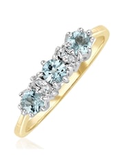 The Diamond Store 9K Gold Blue Topaz 0.50CT And Diamond Ring - Image 1 of 5