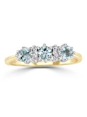 The Diamond Store 9K Gold Blue Topaz 0.50CT And Diamond Ring - Image 3 of 5