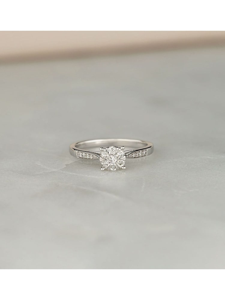 The Diamond Store 925 Silver 0.25ct H/Si Lab Diamond Engagement Ring With Shoulders - Image 5 of 5