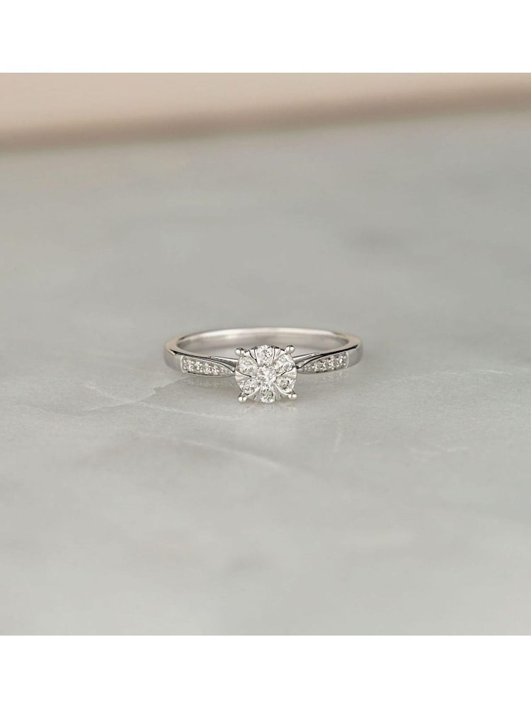 The Diamond Store 925 Silver 0.25ct H/Si Lab Diamond Engagement Ring With Shoulders - Image 6 of 6