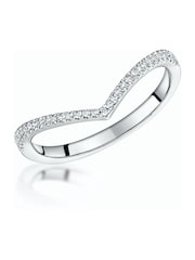 The Diamond Store 9K White Gold Stellato Collection 0.12ct Diamond Wishbone Ring - Image 1 of 5