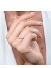 The Diamond Store 9K White Gold Stellato Collection 0.12ct Diamond Wishbone Ring - Image 3 of 5