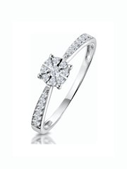 The Diamond Store 9K White Gold 0.20ct Masami Engagement Pave Set Ring - Image 1 of 5