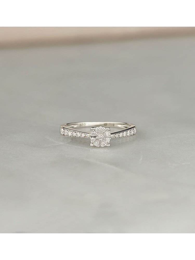The Diamond Store 9K White Gold 0.20ct Masami Engagement Pave Set Ring - Image 5 of 5