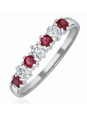 The Diamond Store 9K White Gold Ruby 0.30ct And Diamond Ring - Image 1 of 3