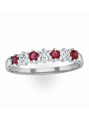 The Diamond Store 9K White Gold Ruby 0.30ct And Diamond Ring - Image 2 of 3