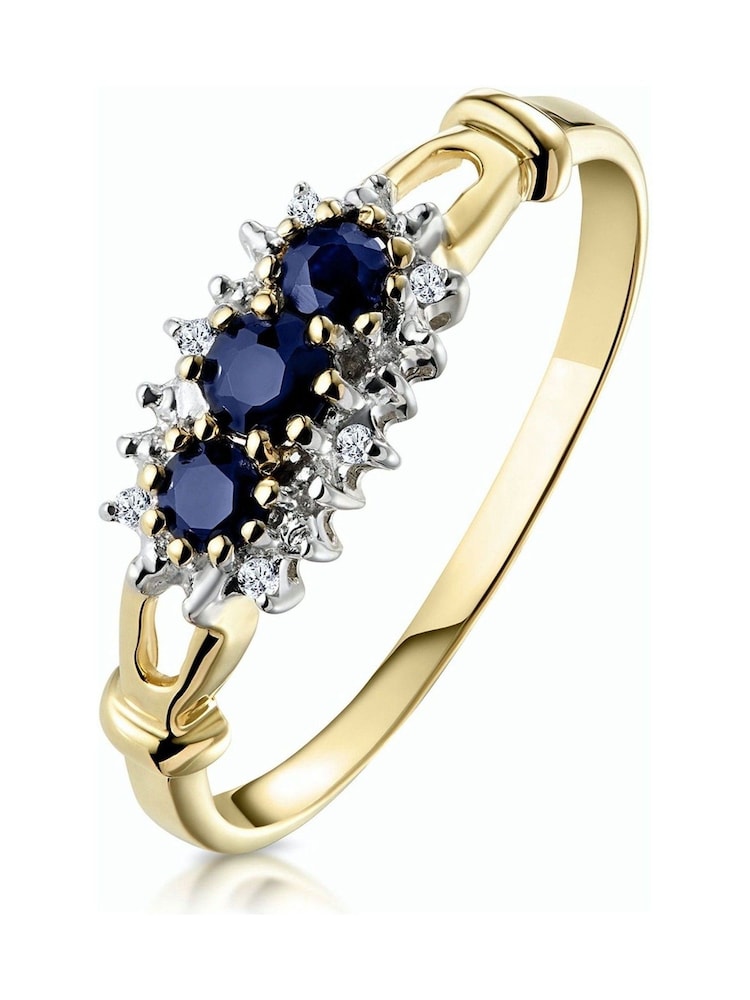 The Diamond Store 9K Gold Blue 0.34ct Sapphire And Diamond Ring - Image 1 of 5